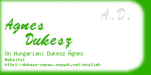 agnes dukesz business card