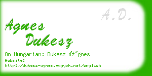 agnes dukesz business card